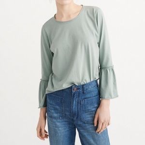 Abercrombie & Fitch Sage Green Bell Sleeve Top